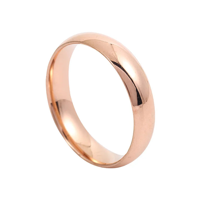 Simple 6mm Titanium Ring Women Men Prevent Allergy High Polished Wedding Rings Stainless Steel Couple Finger Jewelry Gifts Pi-Mart