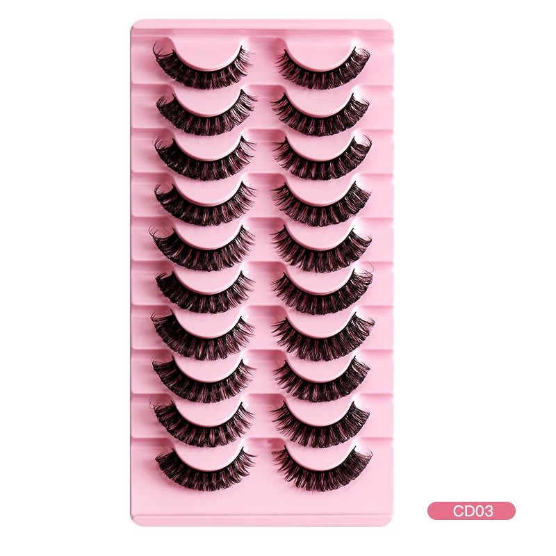 Fashion Russian Strip Lashes 2/5/10 Pairs 3D Mink Lashes Natural Eyelashes Dramatic False Eyelashes Wholesale Eyelash Extension Pi-Mart