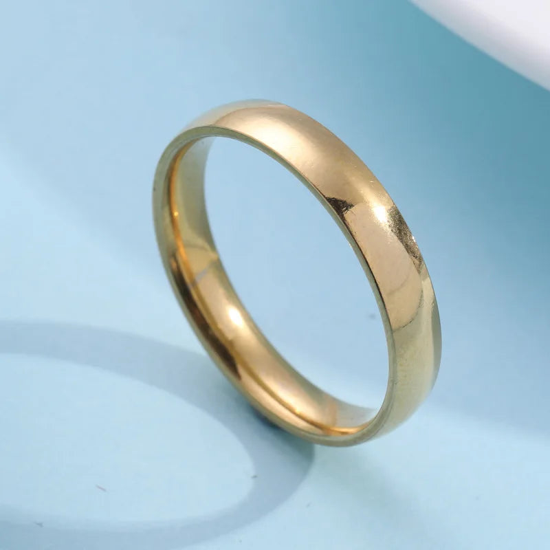 Simple 6mm Titanium Ring Women Men Prevent Allergy High Polished Wedding Rings Stainless Steel Couple Finger Jewelry Gifts Pi-Mart