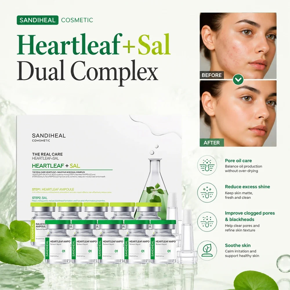 10Vials Copper Peptide Hyaluronic Acid Serum CICA B5 Facial Essence Hydration Korean Skin Care Original Sanendi Beauty Products Tri Light Beauty