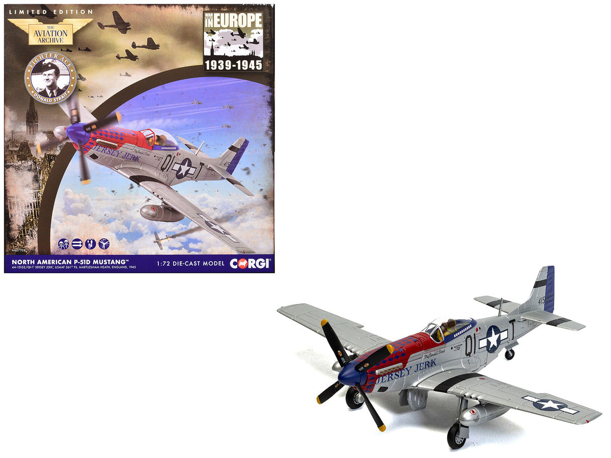 North American P-51D Mustang Aircraft "Jersey Jerk 361st Fighter Squadron Martlesham Heath" United States Army Air Forces "The Aviation Archive" Series 1/72 Diecast Model by Corgi LuxuryLifeWay Online Store
