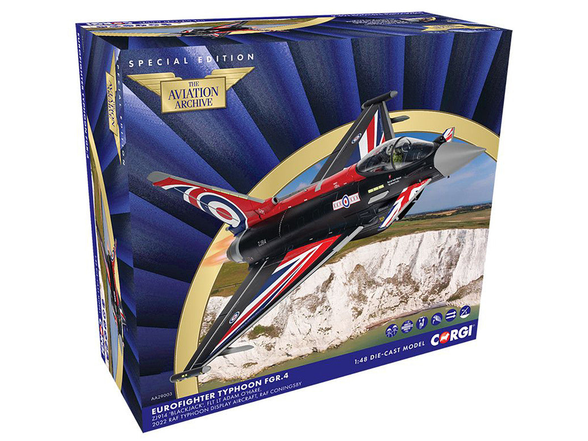Eurofighter Typhoon FGR4 Aircraft "Blackjack RAF Typhoon Display Aircraft" (2022) British Royal Air Force "The Aviation Archive" Series 1/48 Diecast Model by Corgi LuxuryLifeWay Online Store