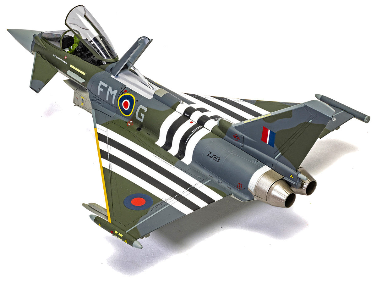 Eurofighter Typhoon FGR4 Fighter Aircraft "ZJ913 FM-G Moggy D-Day 80th Anniversary Display Scheme" (2024) Royal Air Force "The Aviation Archive" Series 1/48 Diecast Model by Corgi LuxuryLifeWay Online Store