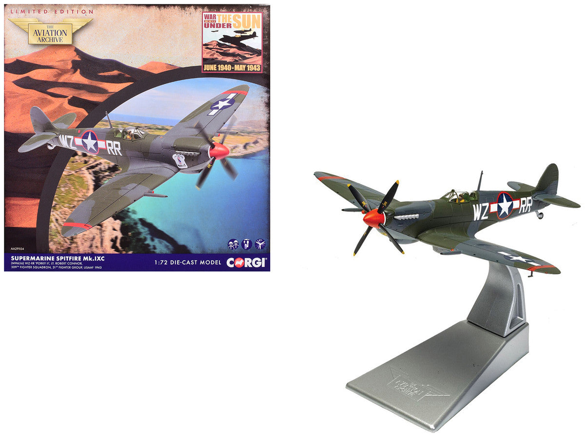 Supermarine Spitfire MkIXC Fighter Aircraft "Porky II Lt Robert Connor 309th Fighter Squadron 31st Fighter Group" (1943) United States Army Air Forces "The Aviation Archive" Series 1/72 Diecast Model by Corgi LuxuryLifeWay Online Store