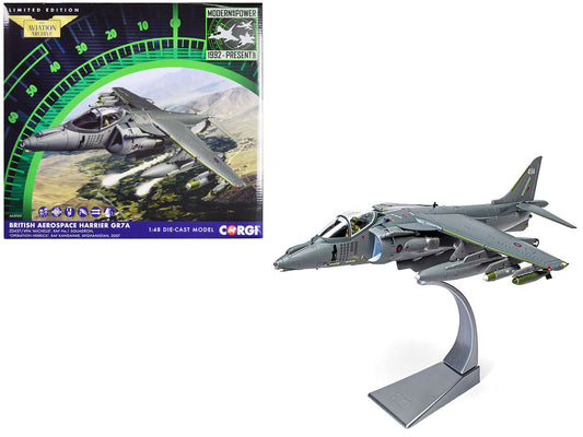 British Aerospace Harrier GR7A Aircraft "Michelle RAF No.1 Squadron Operation Herrick RAF Kandahar Afghanistan" (2007) Royal Air Force "The Aviation Archive" Series 1/48 Diecast Model by Corgi LuxuryLifeWay Online Store