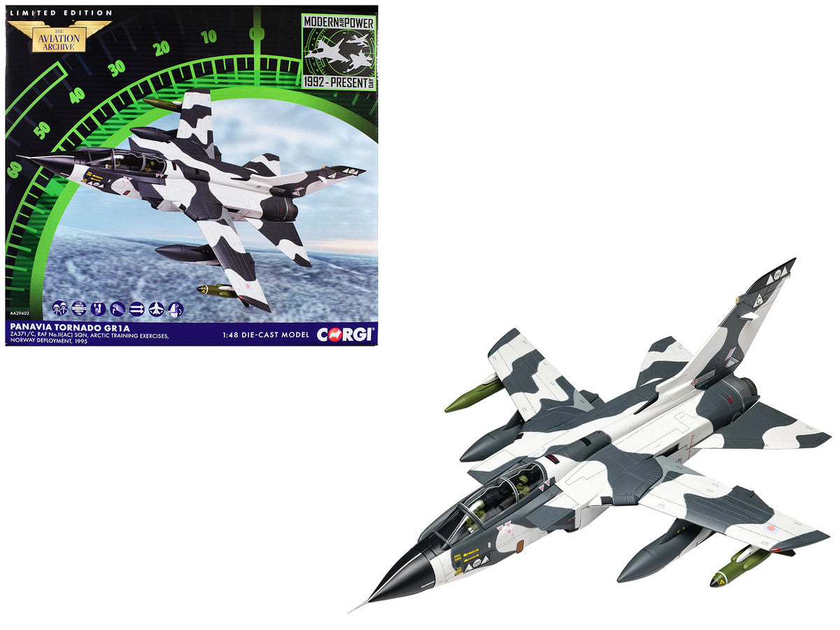 Panavia Tornado GR1A Aircraft "ZA371/C No.II(AC) Sqn. Arctic Training Exercises Norway" (1995) British Royal Air Force "The Aviation Archive" 1/48 Diecast Model Car by Corgi LuxuryLifeWay Online Store