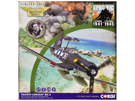 Vought Corsair Mk. II Fighter Aircraft "JT537 1836 Naval Air Squadron HMS Victorious Battle of Okinawa" (1945) British Royal Navy Fleet Air Arm "The Aviation Archive" Series 1/72 Diecast Model by Corgi LuxuryLifeWay Online Store