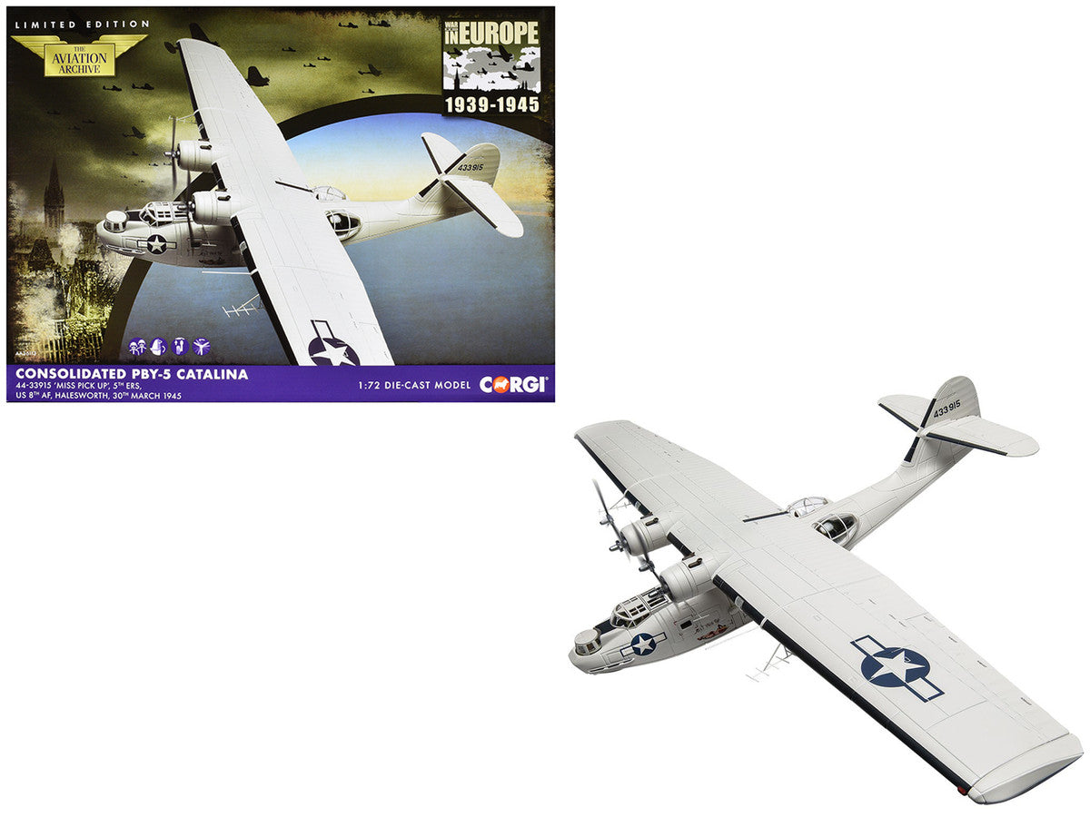 Consolidated PBY-5 Catalina Patrol Aircraft "Miss Pick Up 5th ERS 8th AF Halesworth" (1945) United States Army Air Forces "The Aviation Archive" Series 1/72 Diecast Model by Corgi LuxuryLifeWay Online Store
