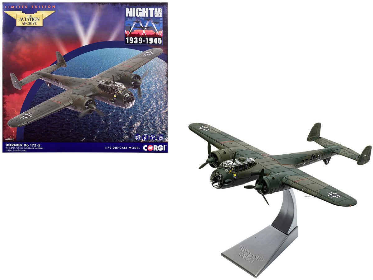 Dornier Do 17Z-5 Aircraft "7T+HH W.Nr.2787 KGR.606 Lannion France" (1940) German Luftwaffe "The Aviation Archive" Series 1/72 Diecast Model Car by Corgi LuxuryLifeWay Online Store