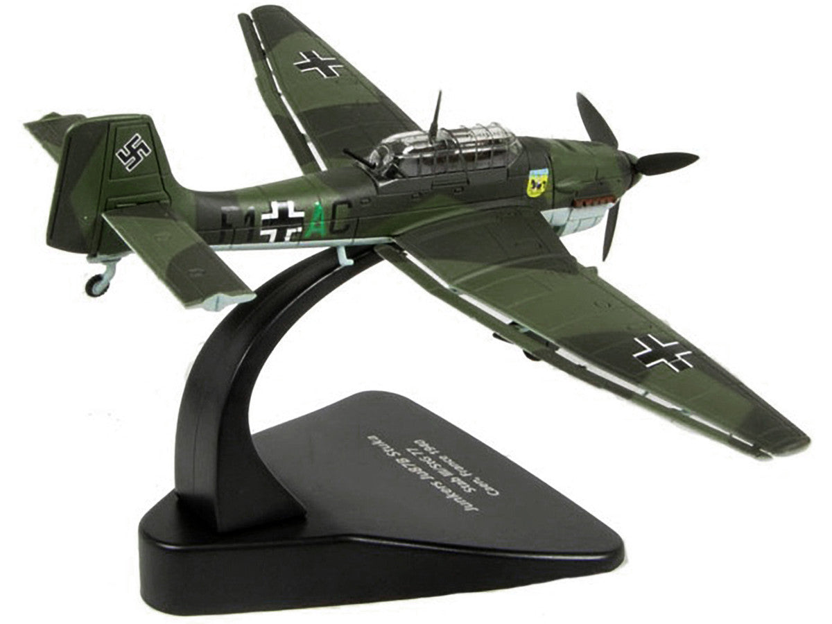 Junkers Ju 87B "Stuka Stab" Dive Bomber Plane III/StG 77 Caen France (1940) "Oxford Aviation" Series 1/72 Diecast Model Airplane by Oxford Diecast LuxuryLifeWay Online Store