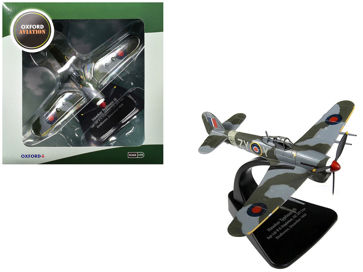 Hawker Typhoon Mk.IB Fighter-Bomber Aircraft "MP126 No.247 Squadron Gerald Stapleton RAF Eindhoven Holland" (1944) Royal Air Force "Oxford Aviation" Series 1/72 Diecast Model Airplane by Oxford Diecast LuxuryLifeWay Online Store