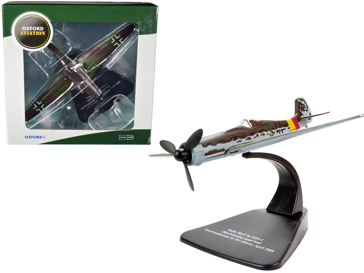Focke-Wulf Ta 152 H-1 Fighter Plane Pilot: Oberfelwebel Josef Keil Geschwaderstab JG 301 Alteno April (1945) "Oxford Aviation" Series 1/72 Diecast Model Airplane by Oxford Diecast LuxuryLifeWay Online Store