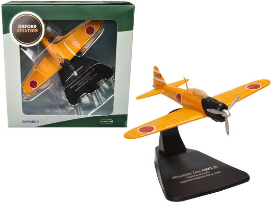 Mitsubishi Zero A6M2-21 Fighter Aircraft "Training Aircraft - Imperial Japanese Navy" (1944) "Oxford Aviation" Series 1/72 Diecast Model Airplane by Oxford Diecast LuxuryLifeWay Online Store