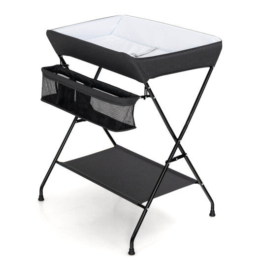 Baby Storage Folding Diaper Changing Table-Black LuxuryLifeWay Online Store