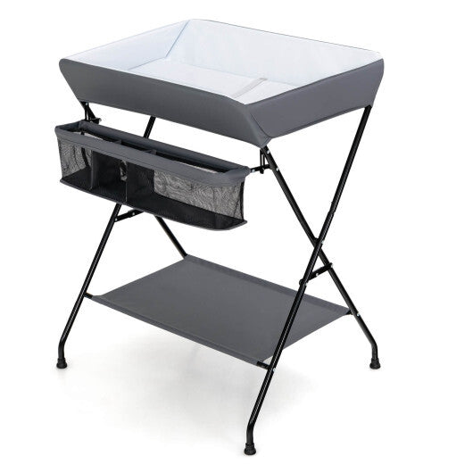 Baby Storage Folding Diaper Changing Table-Gray - Color: Gray LuxuryLifeWay Online Store