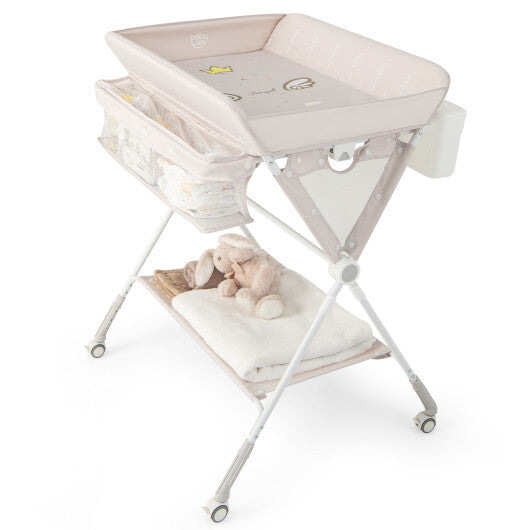 Portable Baby Changing Table with 3-Level Adjustable Height-Black LuxuryLifeWay Online Store