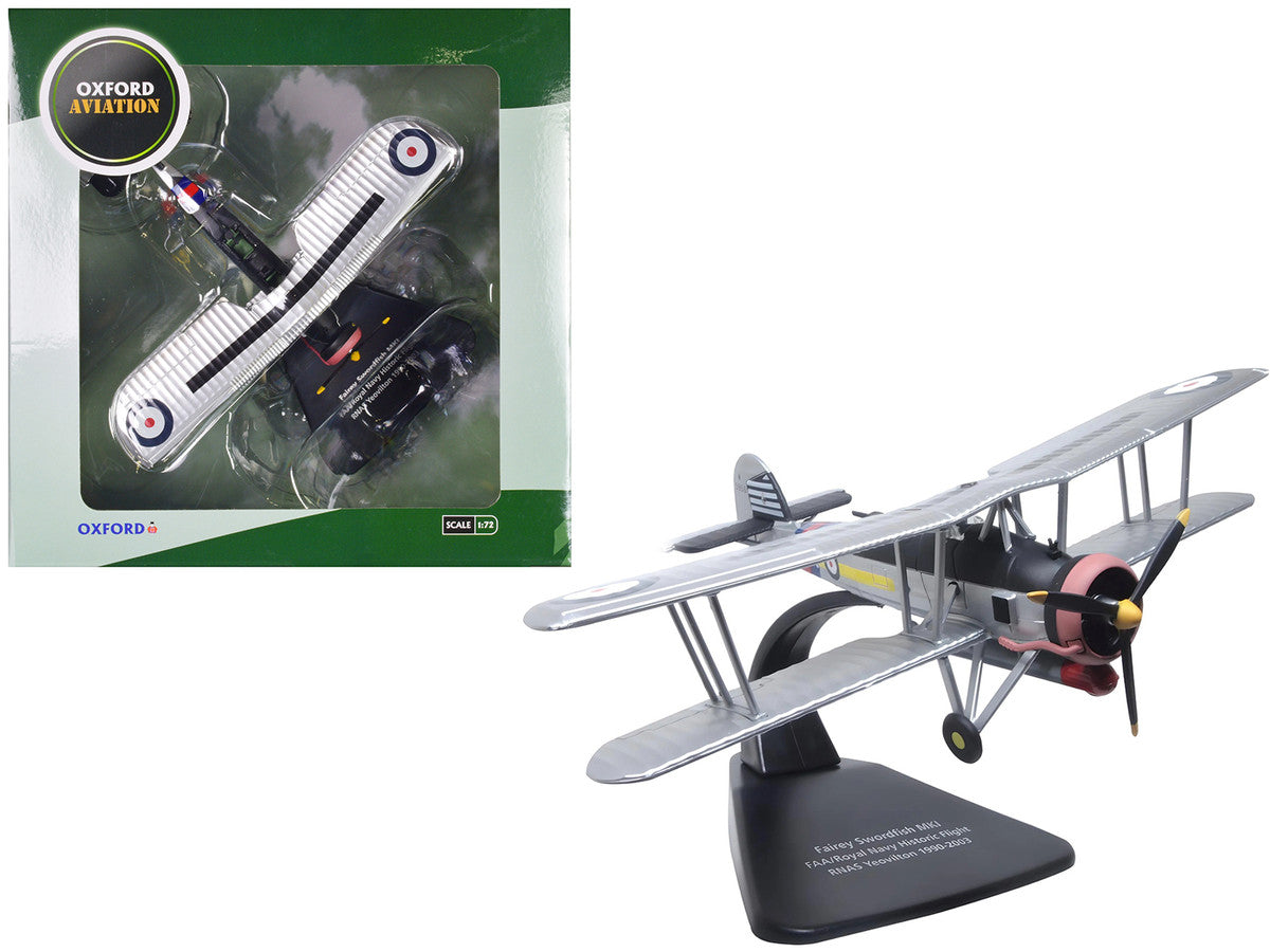 Fairey Swordfish Mk I Bomber Aircraft "FAA Historic Flight RNAS Yeovilton" Royal Navy "Oxford Aviation" Series 1/72 Diecast Model Airplane by Oxford Diecast LuxuryLifeWay Online Store