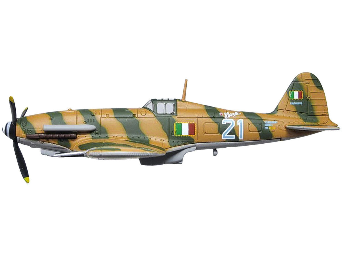 Fiat G55 Centauro Fighter Aircraft "1 Gruppo 3 Squadriglia MM.91147 Italy" (1944) Italian Air Force "Oxford Aviation" Series 1/72 Diecast Model Airplane by Oxford Diecast LuxuryLifeWay Online Store