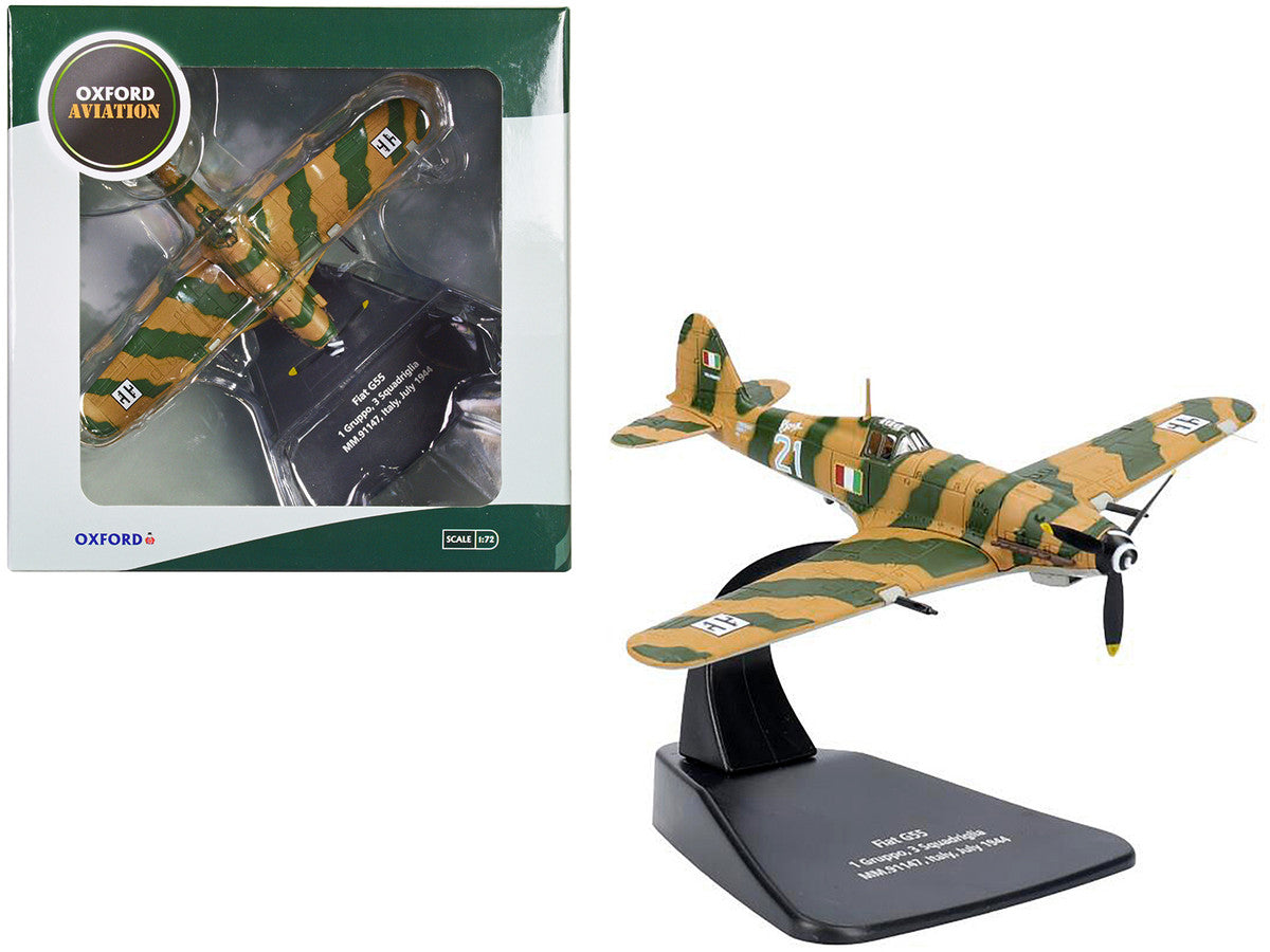 Fiat G55 Centauro Fighter Aircraft "1 Gruppo 3 Squadriglia MM.91147 Italy" (1944) Italian Air Force "Oxford Aviation" Series 1/72 Diecast Model Airplane by Oxford Diecast LuxuryLifeWay Online Store