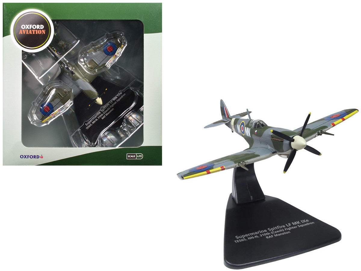 Supermarine Spitfire LF MK IXe Fighter Aircraft "TE565 10th (Czech) Fighter Squadron RAF Manston" Royal Air Force 1/72 Diecast Model Airplane by Oxford Diecast LuxuryLifeWay Online Store