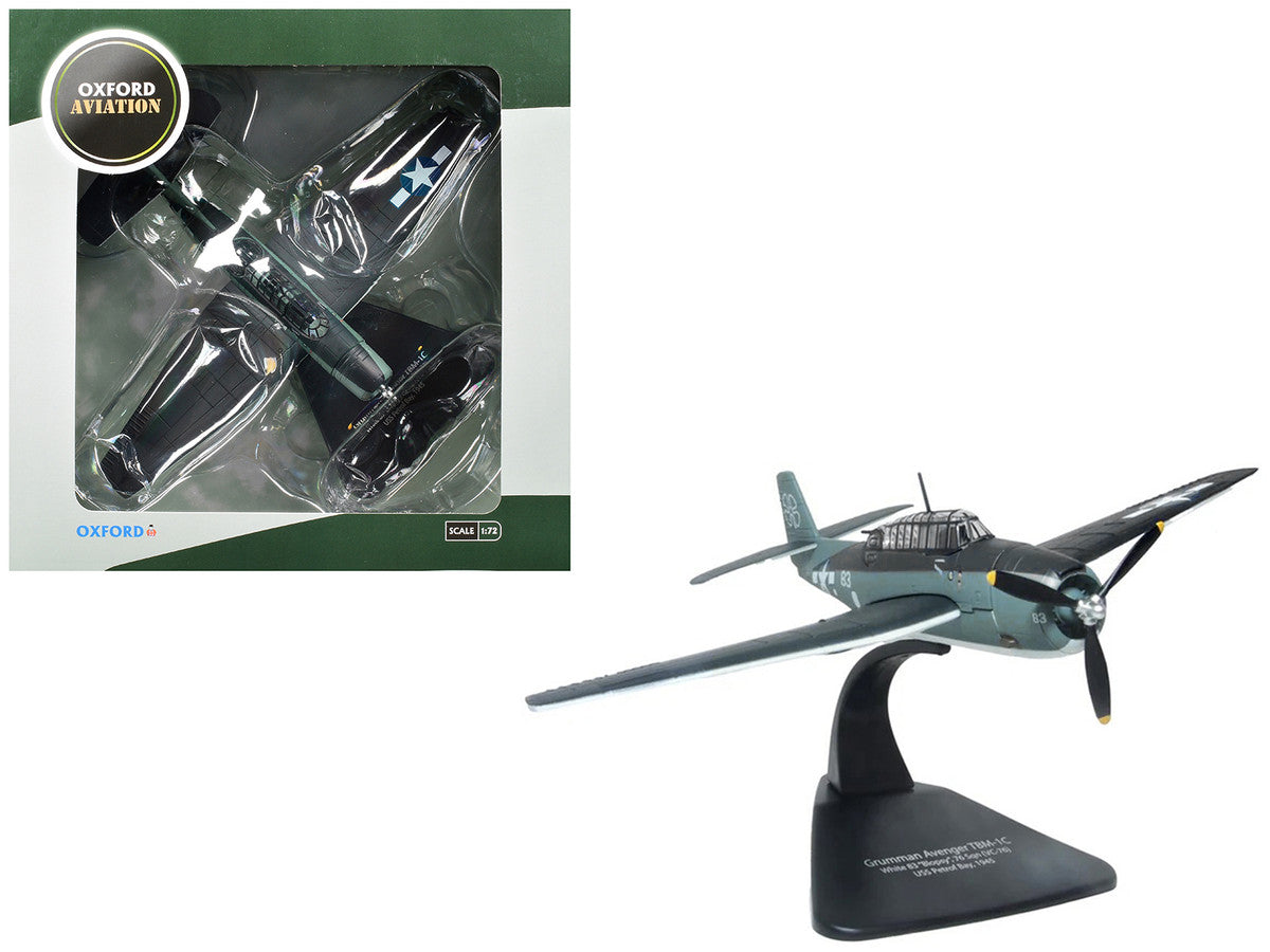 Grumman Avenger TBM-1C Aircraft "White 83 Blopsy VC-76 Petrof Bay" (1945) United States Navy "Oxford Aviation" 1/72 Diecast Model Airplane by Oxford Diecast LuxuryLifeWay Online Store