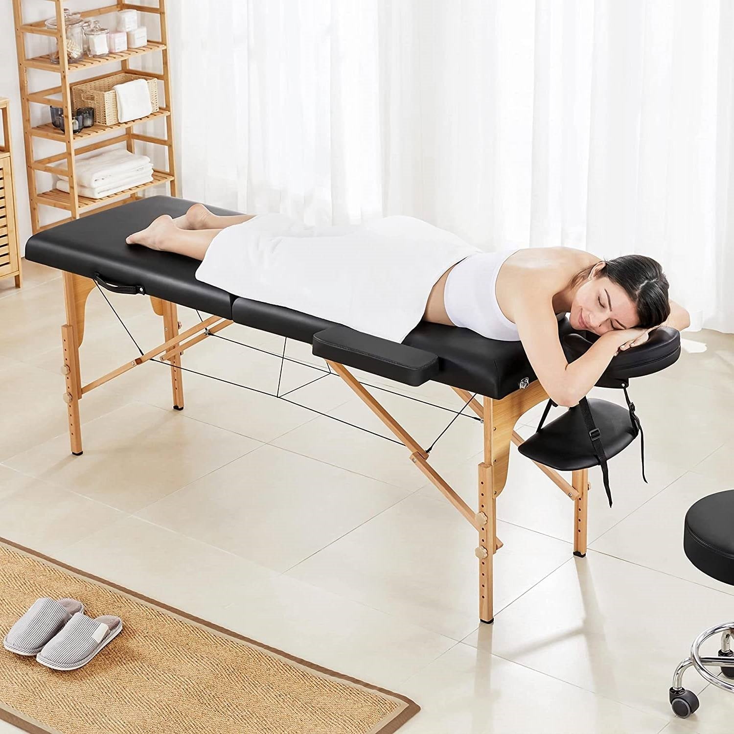 Black Adjustable Portable Massage Folding Table LuxuryLifeWay Online Store