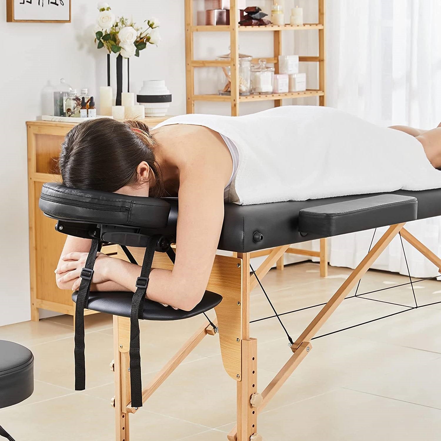 Black Adjustable Portable Massage Folding Table LuxuryLifeWay Online Store