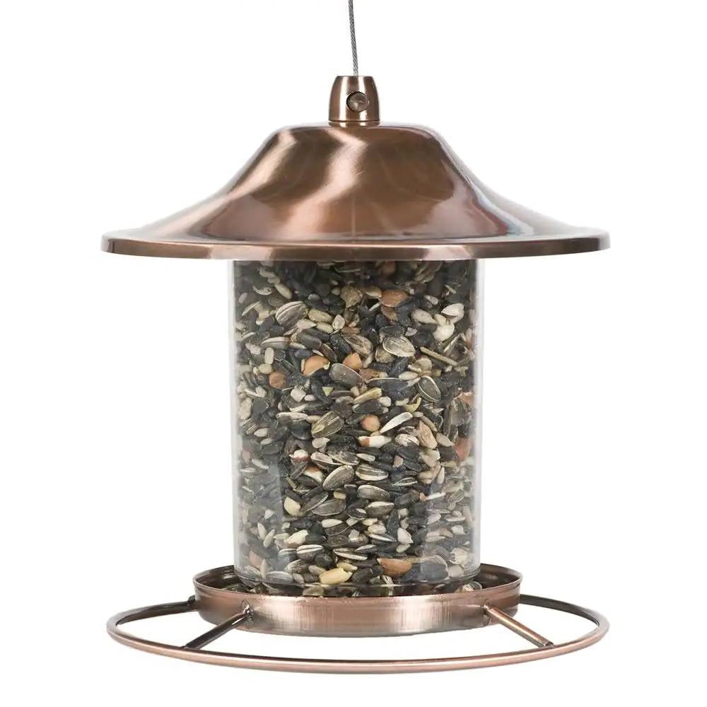 Copper Bird Feeder with Plastic Seed Reservoir Tube and Circular Perch LuxuryLifeWay Online Store