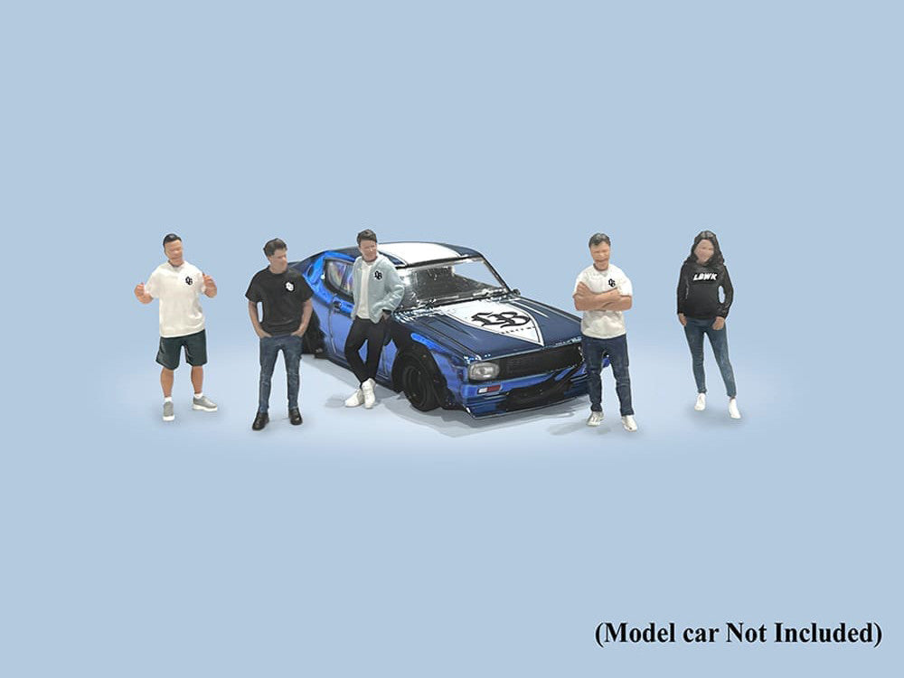 "Liberty Walk Team" 5 piece Diecast Figure Set (5 Figures) Limited Edition for 1/64 Scale Models by American Diorama LuxuryLifeWay Online Store