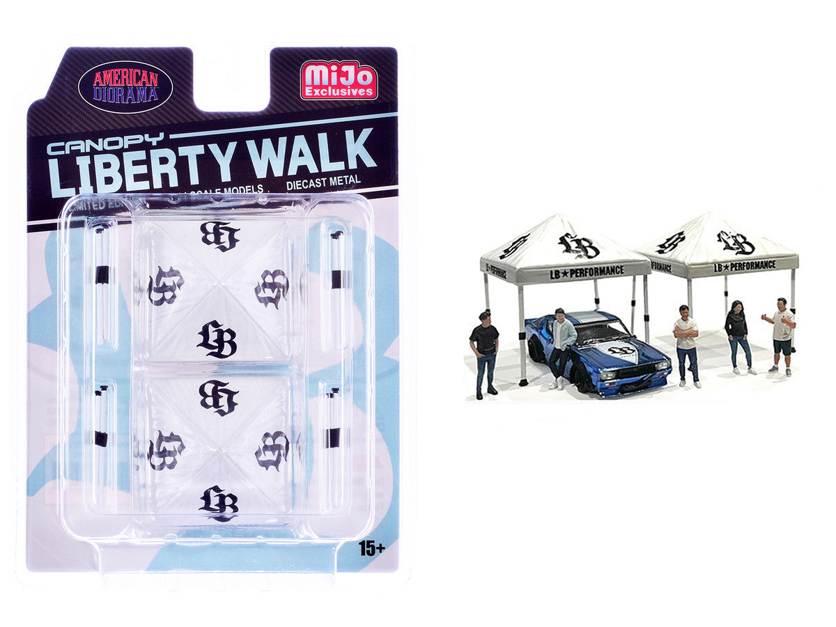 "Liberty Walk" Canopy 2 Piece Set White Limited Edition for 1/64 Scale Models by American Diorama LuxuryLifeWay Online Store