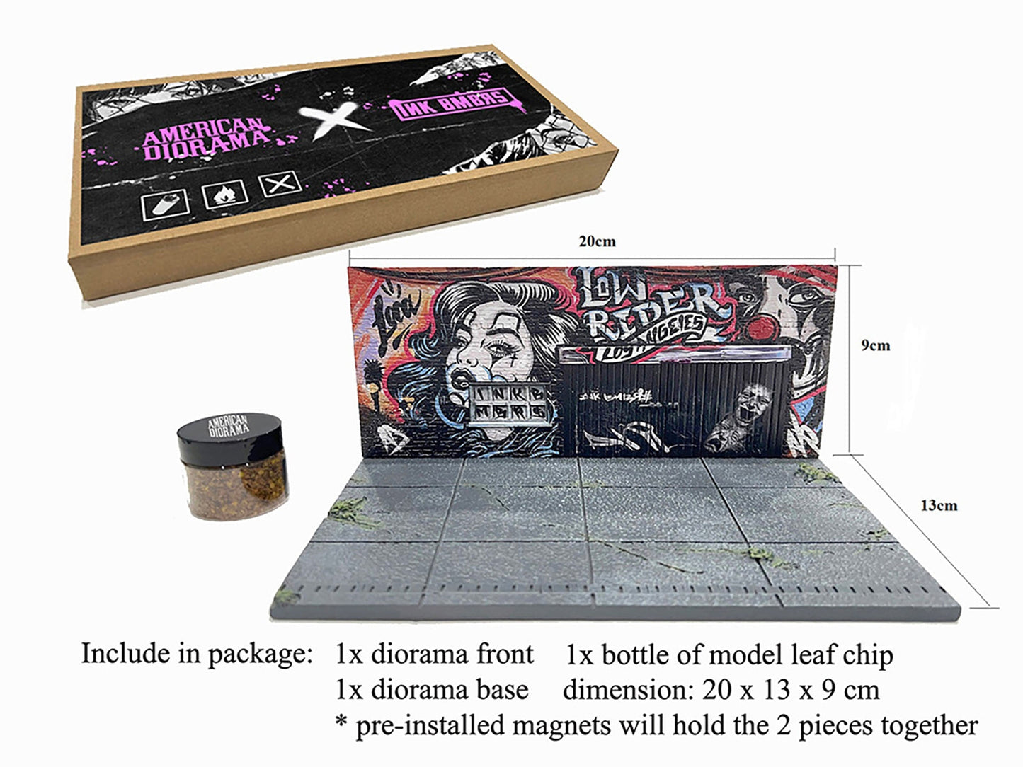 "American Diorama X INK BMBRS - LA Lowrider" Street Art Diorama for 1/64 Scale Models by American Diorama