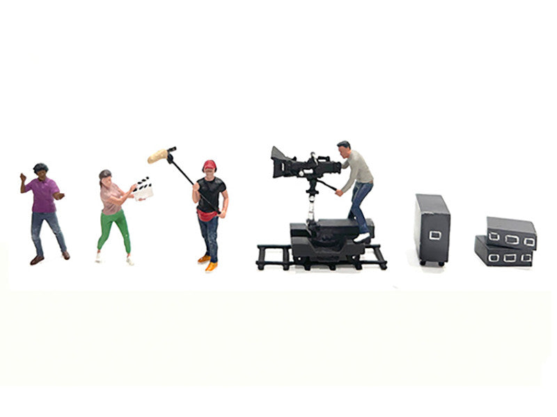 "Behind The Scenes #2" 7 piece (4 People 3 Accessories) Diecast Figures Set 1/64 Scale Models by American Diorama LuxuryLifeWay Online Store