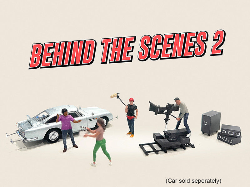 "Behind The Scenes #2" 7 piece (4 People 3 Accessories) Diecast Figures Set 1/64 Scale Models by American Diorama LuxuryLifeWay Online Store