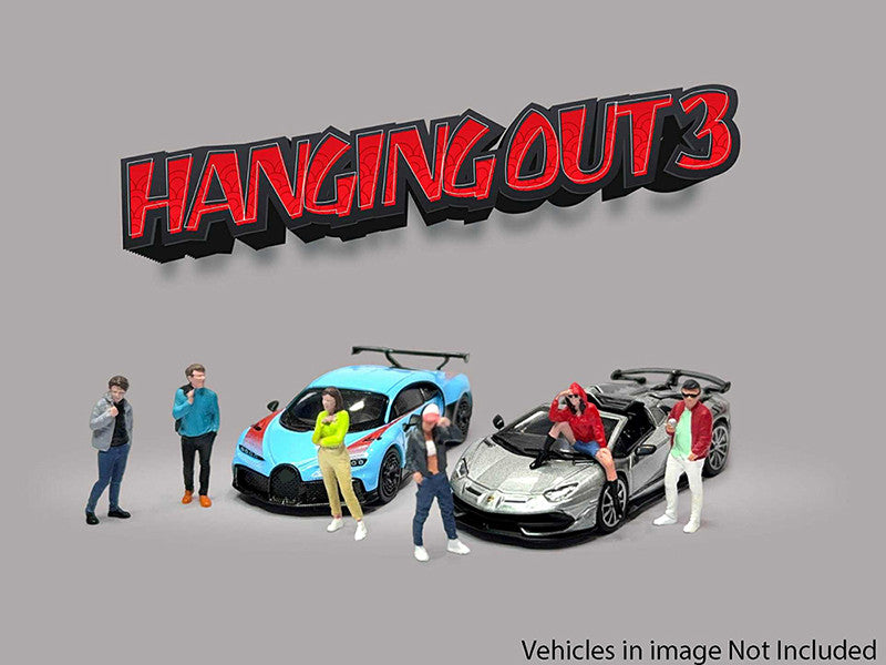 "Hanging Out #3" 6 piece Diecast Figure Set (6 Figures) Limited Edition for 1/64 Scale Models by American Diorama LuxuryLifeWay Online Store
