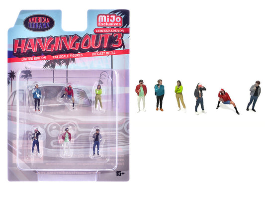 "Hanging Out #3" 6 piece Diecast Figure Set (6 Figures) Limited Edition for 1/64 Scale Models by American Diorama LuxuryLifeWay Online Store