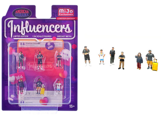 "Influencers" 6 piece Diecast Figure Set Limited Edition for 1/64 Scale Models by American Diorama LuxuryLifeWay Online Store