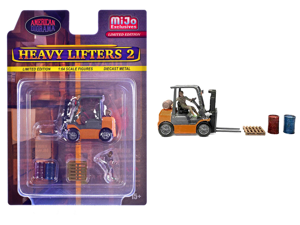 "Heavy Lifters 2" 4 piece Diecast Set Limited Edition for 1/64 Scale Models by American Diorama LuxuryLifeWay Online Store