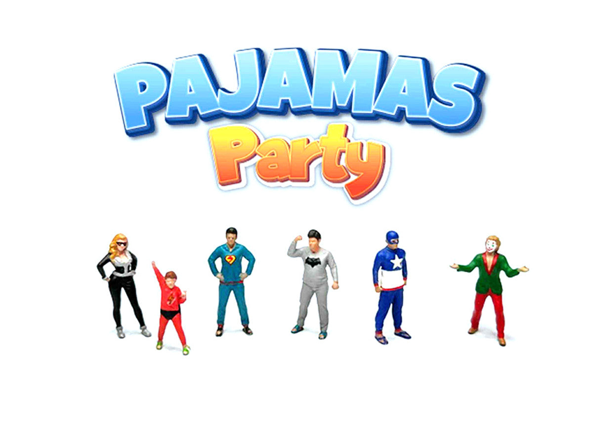 "Pajamas Party" 6 piece Diecast Figure Set (6 Figures) Limited Edition for 1/64 Scale Models by American Diorama LuxuryLifeWay Online Store