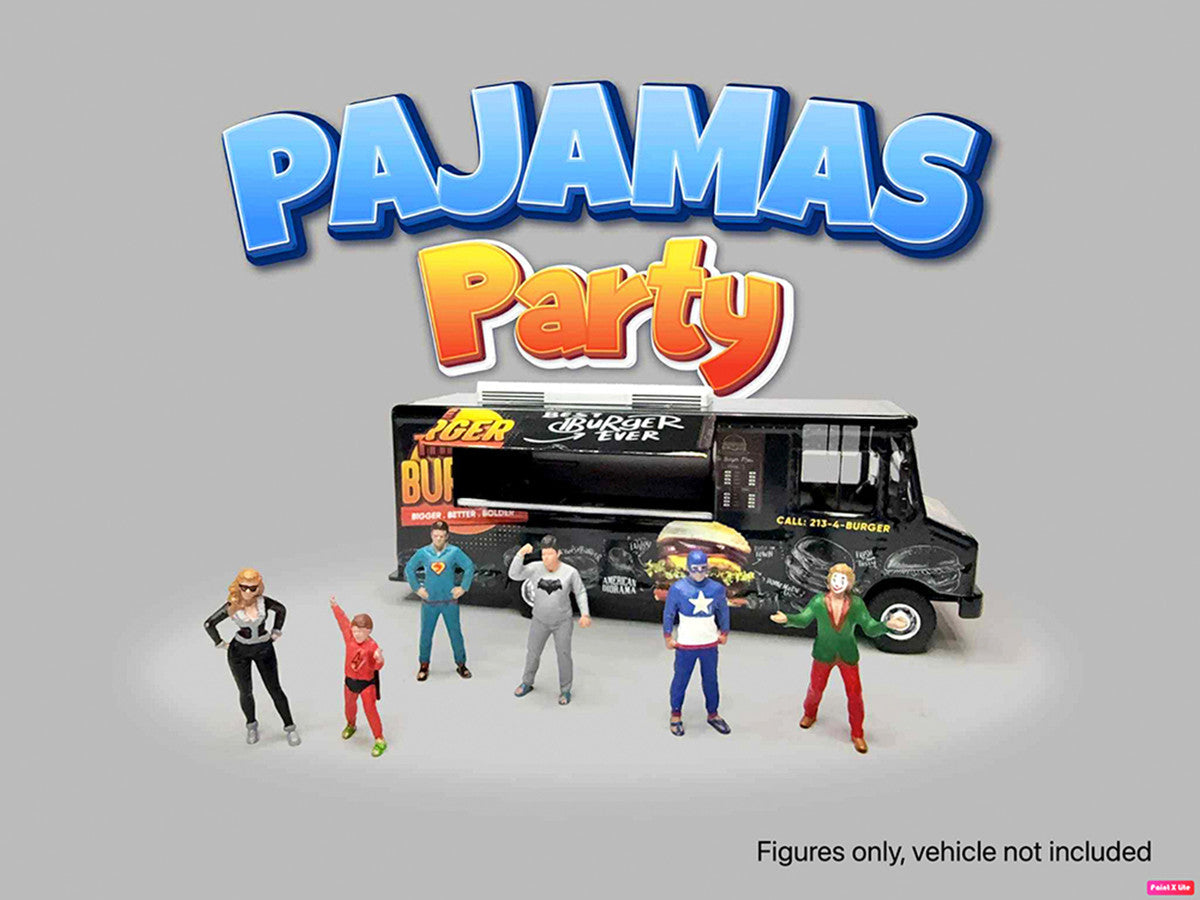 "Pajamas Party" 6 piece Diecast Figure Set (6 Figures) Limited Edition for 1/64 Scale Models by American Diorama LuxuryLifeWay Online Store