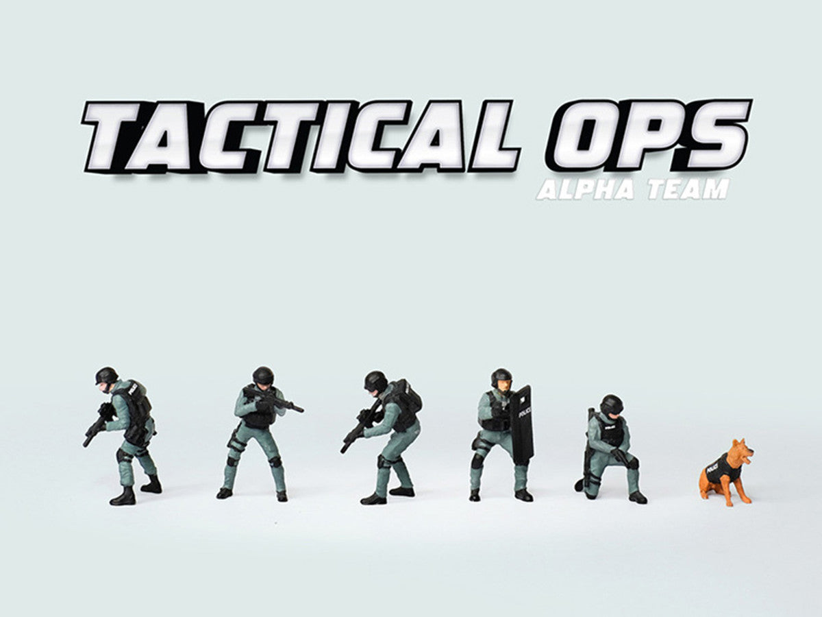 "Tactical Ops Alpha Team" 6 piece Diecast Figure Set (6 Figures) Limited Edition for 1/64 Scale Models by American Diorama LuxuryLifeWay Online Store