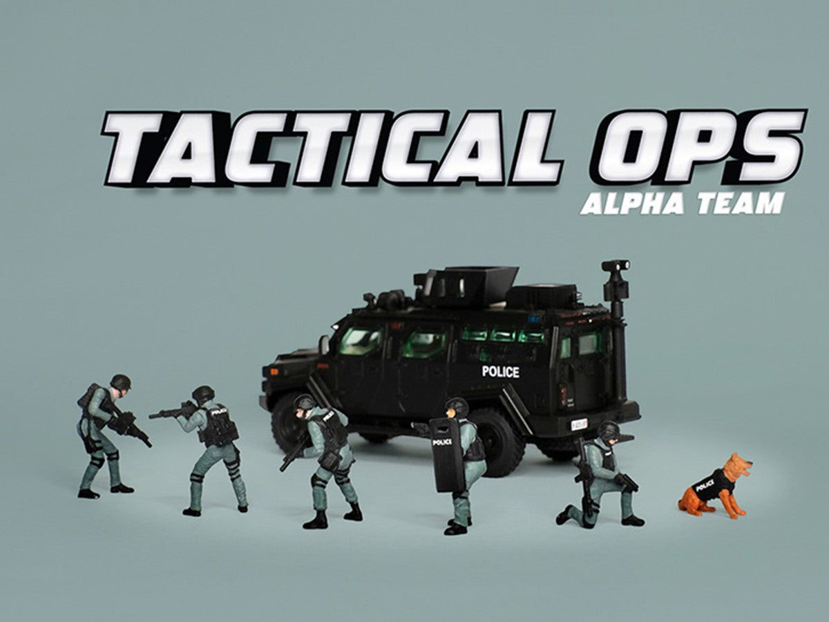 "Tactical Ops Alpha Team" 6 piece Diecast Figure Set (6 Figures) Limited Edition for 1/64 Scale Models by American Diorama LuxuryLifeWay Online Store