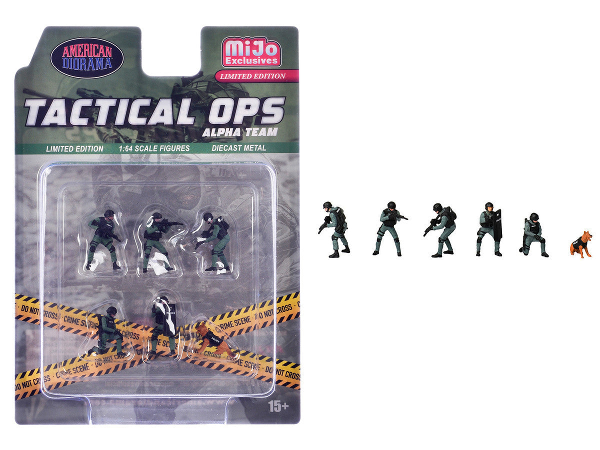 "Tactical Ops Alpha Team" 6 piece Diecast Figure Set (6 Figures) Limited Edition for 1/64 Scale Models by American Diorama LuxuryLifeWay Online Store