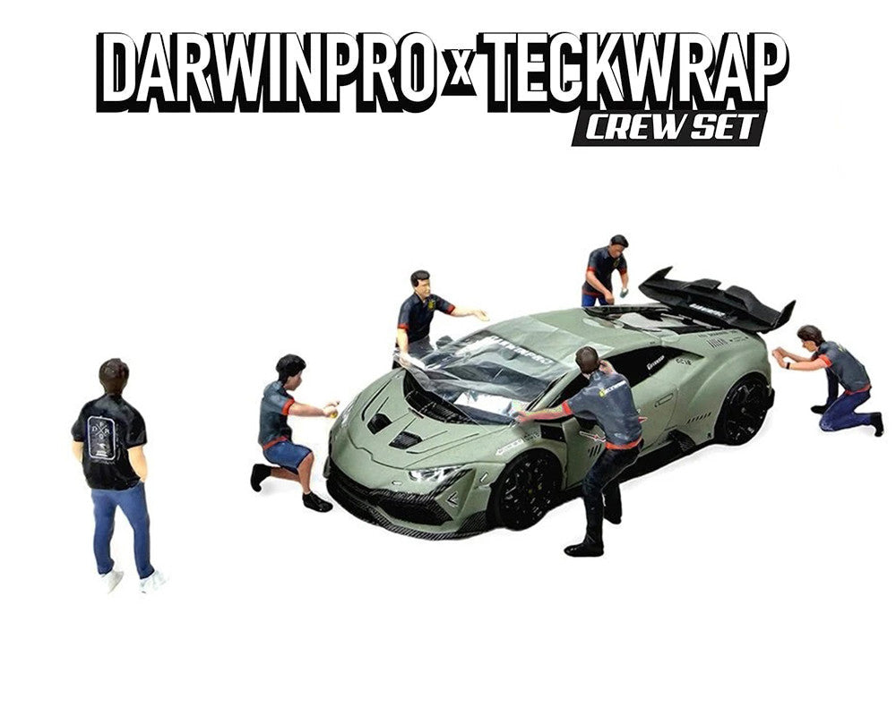 "DarwinPro x Teckwrap Crew" 6 piece Diecast Figure Set (6 Figures) Limited Edition for 1/64 Scale Models by American Diorama LuxuryLifeWay Online Store