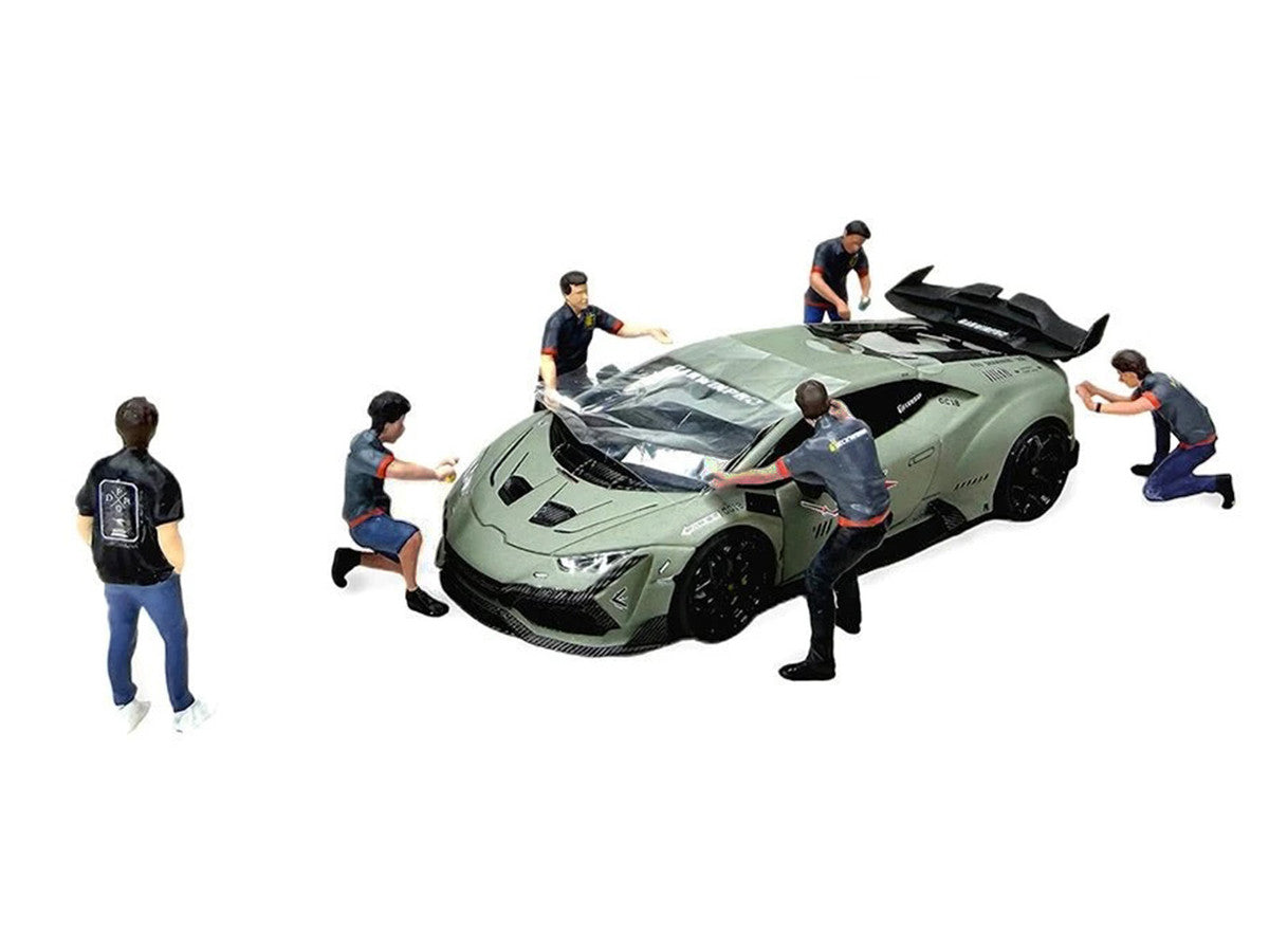 "DarwinPro x Teckwrap Crew" 6 piece Diecast Figure Set (6 Figures) Limited Edition for 1/64 Scale Models by American Diorama LuxuryLifeWay Online Store