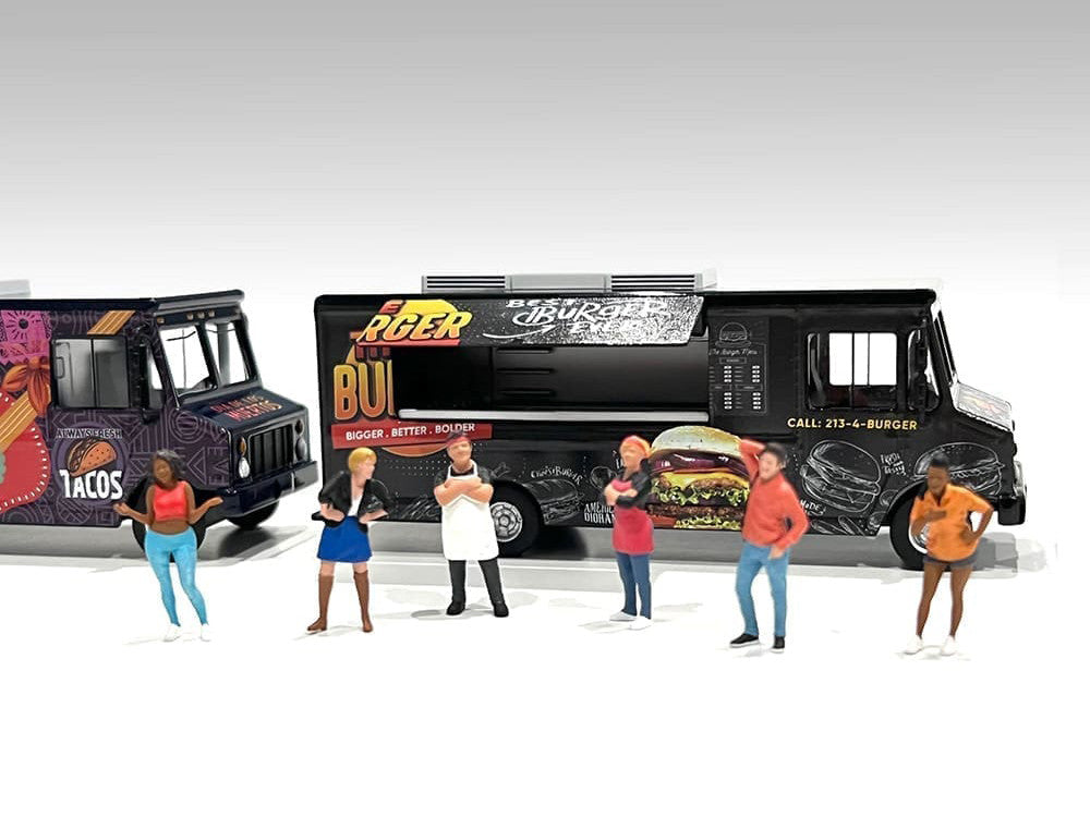 Food Truck "The Burger Truck" Black with Graphics 1/64 Diecast Model by American Diorama LuxuryLifeWay Online Store