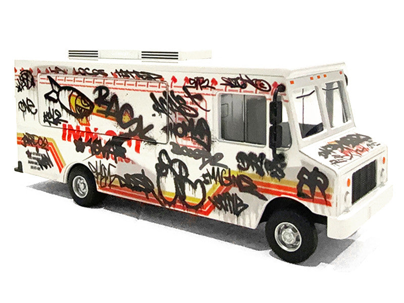 Food Truck "The Graffiti Truck" White with Graphics 1/64 Diecast Model by American Diorama LuxuryLifeWay Online Store