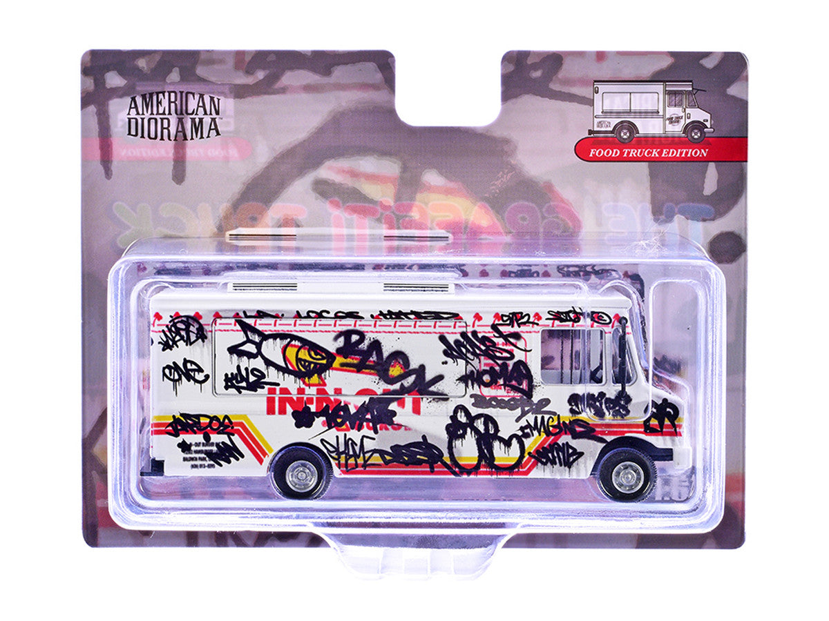 Food Truck "The Graffiti Truck" White with Graphics 1/64 Diecast Model by American Diorama LuxuryLifeWay Online Store