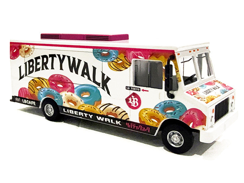 Food Truck "The LB Cafe Truck - Liberty Walk" White with Graphics 1/64 Diecast Model by American Diorama LuxuryLifeWay Online Store