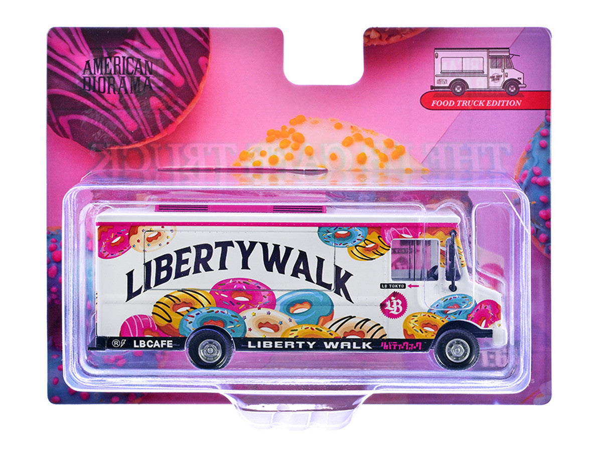 Food Truck "The LB Cafe Truck - Liberty Walk" White with Graphics 1/64 Diecast Model by American Diorama LuxuryLifeWay Online Store