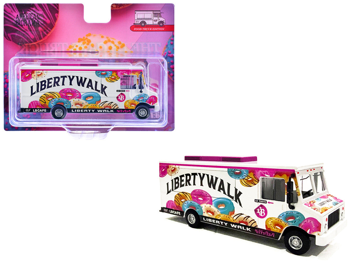Food Truck "The LB Cafe Truck - Liberty Walk" White with Graphics 1/64 Diecast Model by American Diorama LuxuryLifeWay Online Store